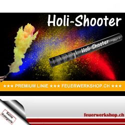 Holi-Shooter mit Pulver aus 100% Gulal gelb