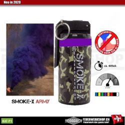 *Army* Rauchbombe mit Kipphebel - Lila Rauch von SMOKE-X