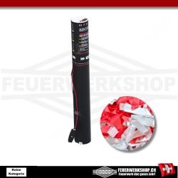Cannone per coriandoli 50 cm elettrico - rosso / bianco
