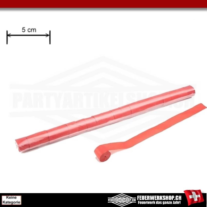 Papier Luftschlangen Rot (Streamer) - breite Ausführung 5cm x 20 Mtr.