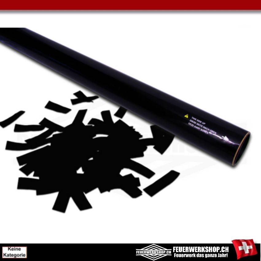 Konfettischooter mit Papierkonfettifüllung - 80cm - Schwarz