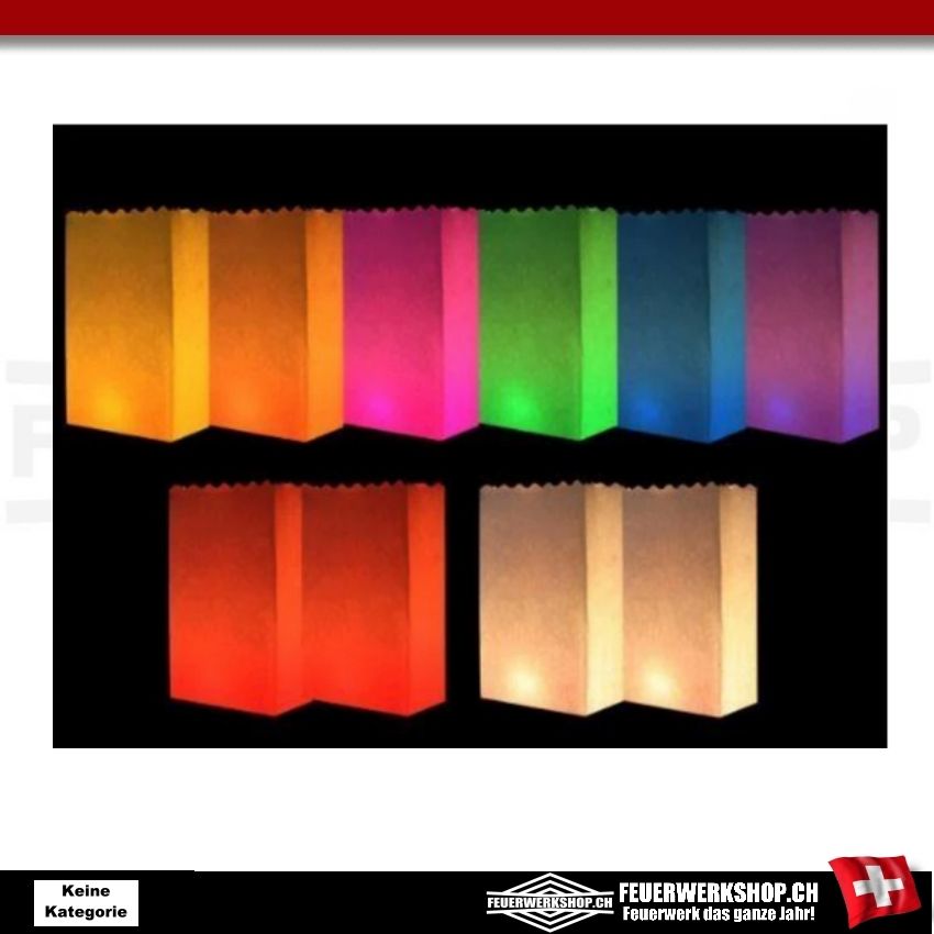 Lichttüten mit Herzmotiv verschiedene Farben 10Stück